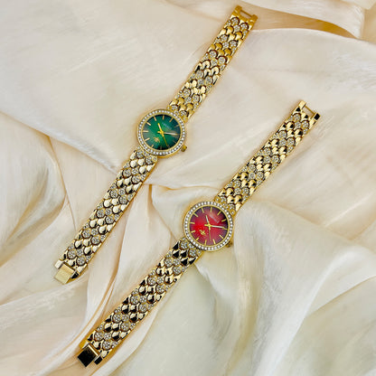 One Piece Dropshipping Cross-Border Hot Sale Live Broadcast Diamond Women's Watch Temperament Special Interest Light Luxury Quartz Watch Female Factory Wholesale