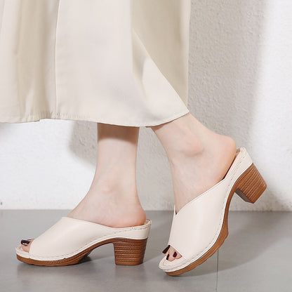 [36-43]-2024-Sandale cu toc bloc și pantofi largi plus size pentru femei