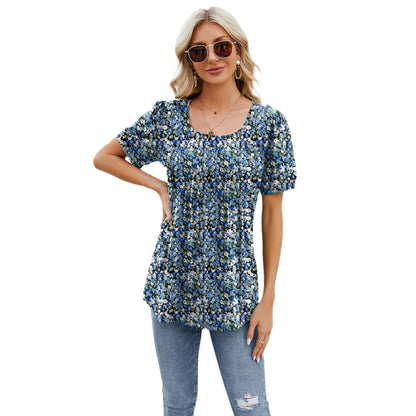 Amazon Europe and America Cross Border Foreign Trade 2024 Spring/Summer Hot-Selling New Arrival round Neck Strip Loose Short Sleeve T-shirt Top Women