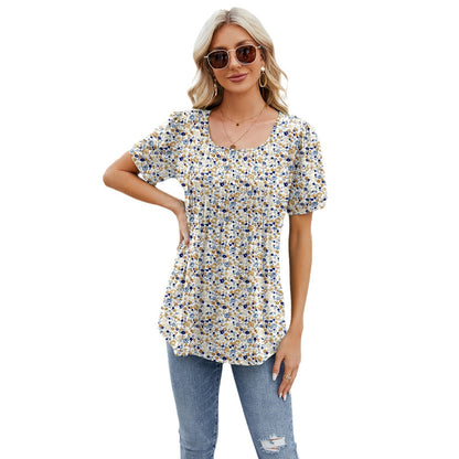 Amazon Europe and America Cross Border Foreign Trade 2024 Spring/Summer Hot-Selling New Arrival round Neck Strip Loose Short Sleeve T-shirt Top Women