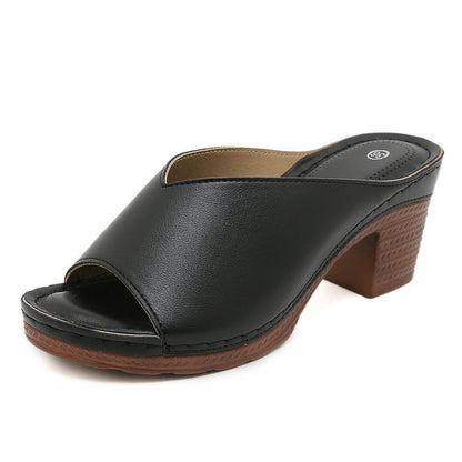 [36-43]-2024-Sandale cu toc bloc și pantofi largi plus size pentru femei
