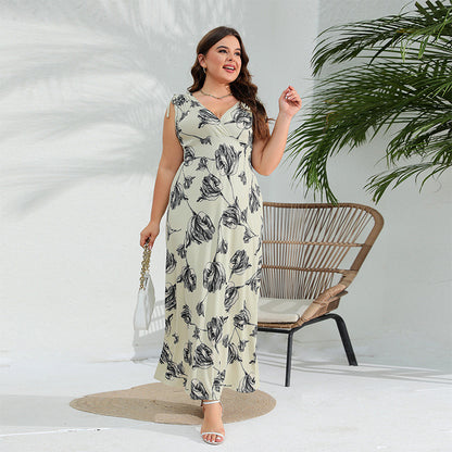 [S-5XL]-2024-Rochie confortabilă cu imprimeu leopard de vară