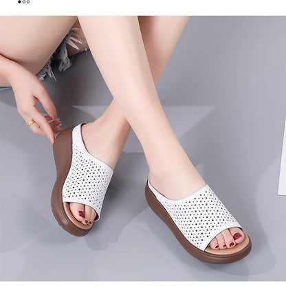 35-40-2024 Stilul etnic poartă sandale, pene cu platformă, sandale cu gură de pește, sandale pentru femei