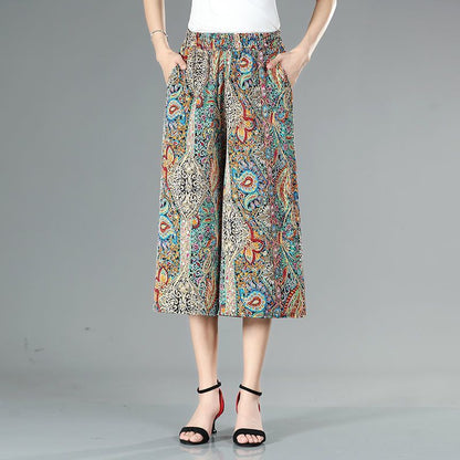 ❤️【Cumpără 1 primești 3 gratis】❤️【M-5XL】2024 Noi pantaloni largi imprimați cu talie înaltă