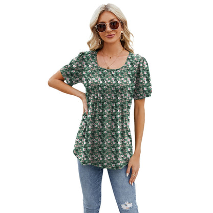 Amazon Europe and America Cross Border Foreign Trade 2024 Spring/Summer Hot-Selling New Arrival round Neck Strip Loose Short Sleeve T-shirt Top Women