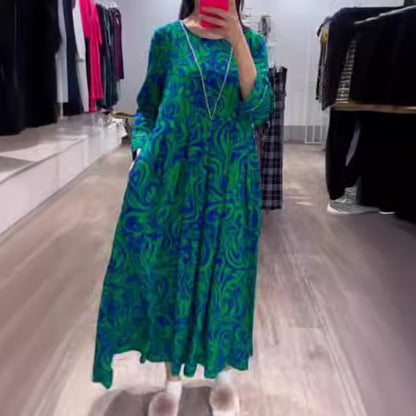 【50%OFF】【S-3XL】2024 primavara si vara noua rochie dama cu imprimeu din bumbac pur