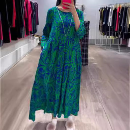 【50%OFF】【S-3XL】2024 primavara si vara noua rochie dama cu imprimeu din bumbac pur
