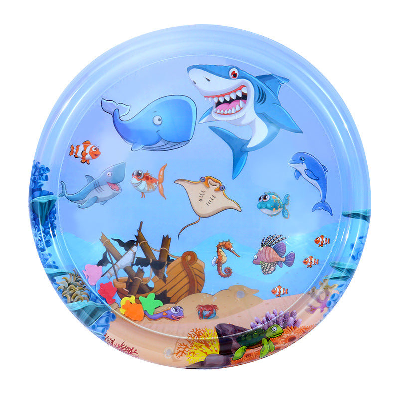 Pet Large Inflatable Water Injection Bed Ice Pad Cat Summer Cooling Breathable Heat Dissipation Scratch-Resistant Anti-Bite Cartoon Little Fish