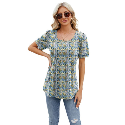 Amazon Europe and America Cross Border Foreign Trade 2024 Spring/Summer Hot-Selling New Arrival round Neck Strip Loose Short Sleeve T-shirt Top Women