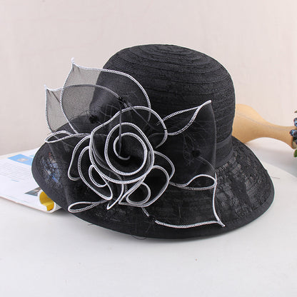 2024 Plasă de flori melon pălărie dantelă protecție solară vizieră banchet pălărie top