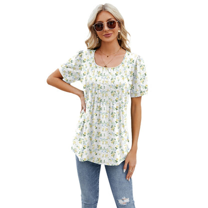 Amazon Europe and America Cross Border Foreign Trade 2024 Spring/Summer Hot-Selling New Arrival round Neck Strip Loose Short Sleeve T-shirt Top Women
