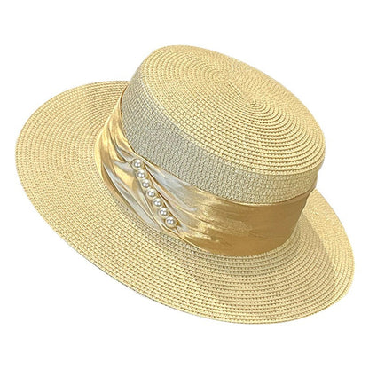 2024 Noua pălărie din paie perlată vara este un must-have pentru călătorii, vacanțe și plajă