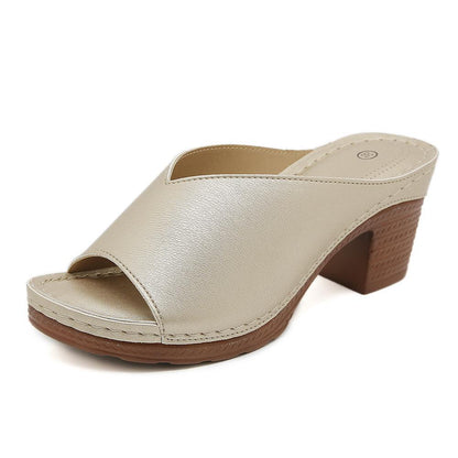 [36-43]-2024-Sandale cu toc bloc și pantofi largi plus size pentru femei