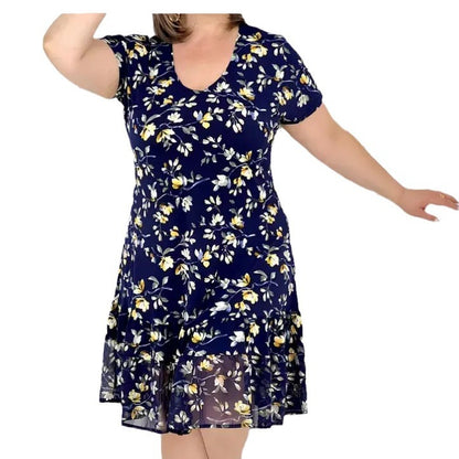 S-5XL-2024 Stylish summer dress with 3D print and V-neckline for plus size women, new in collection