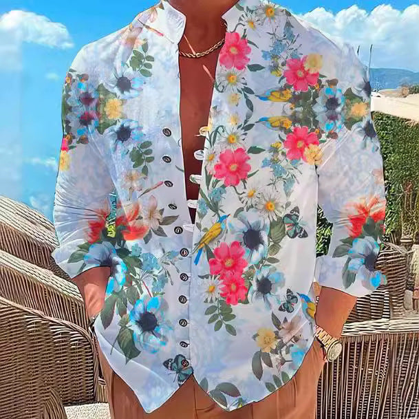 S-6XL-2024 Tricou casual pentru bărbați cu design imprimat 3D 3 mâneci scurte la modă și la modă