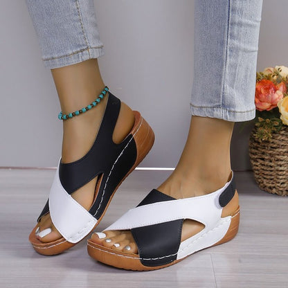 36-43-2024 Papuci cu platformă flatform, sandale de plajă casual cu vârf deschis, versatile