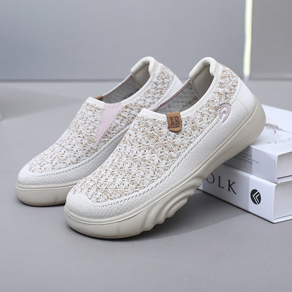 35-41-2024 Pantofi slip-on confortabili cu talpă moale pentru doamne cu talpă cu platformă, pantofi casual antiderapanți