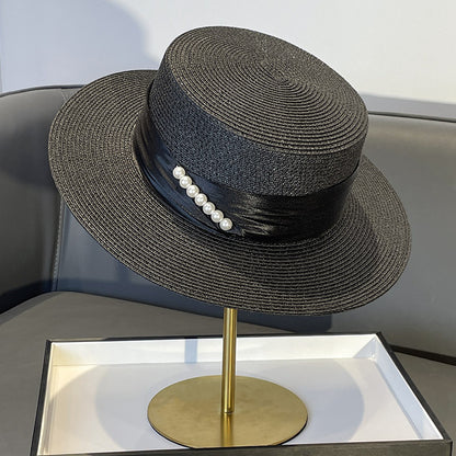 2024 Noua pălărie din paie perlată vara este un must-have pentru călătorii, vacanțe și plajă