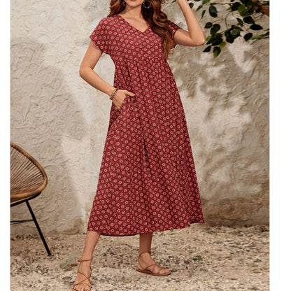 S-5XL 2024 Vara noua de vanzare la cald cele mai bine vandute rochie noua cu maneca scurta rochie lunga