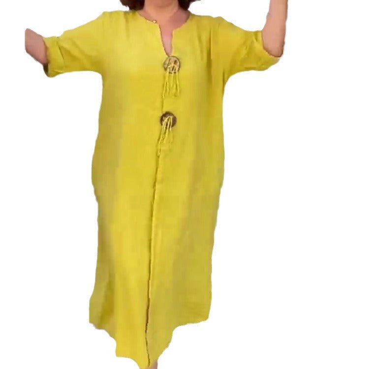 S-5XL-Rochie casual pentru femei libere în culori solide