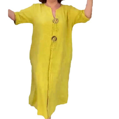S-5XL-Rochie casual pentru femei libere în culori solide