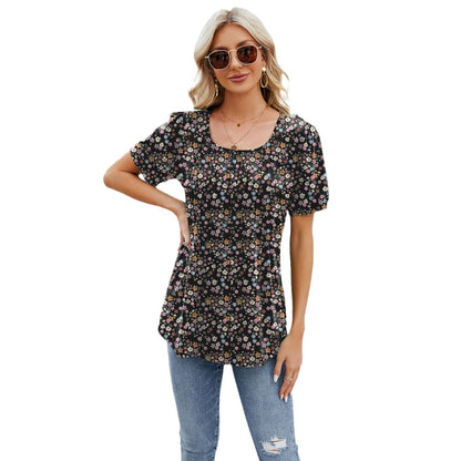 Amazon Europe and America Cross Border Foreign Trade 2024 Spring/Summer Hot-Selling New Arrival round Neck Strip Loose Short Sleeve T-shirt Top Women