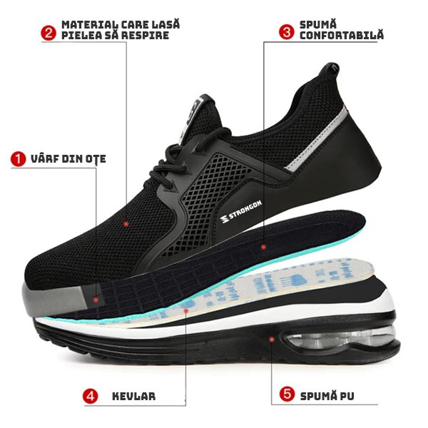 Pantofi de protecție pentru bărbați Flyweave Flyweave Lightweight Air Cushion