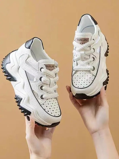 【50%OFF】【35-40】Sandale cu pană cu design decupat pentru femei, pantofi de exterior cu șireturi respirabili, sandale casual cu platformă