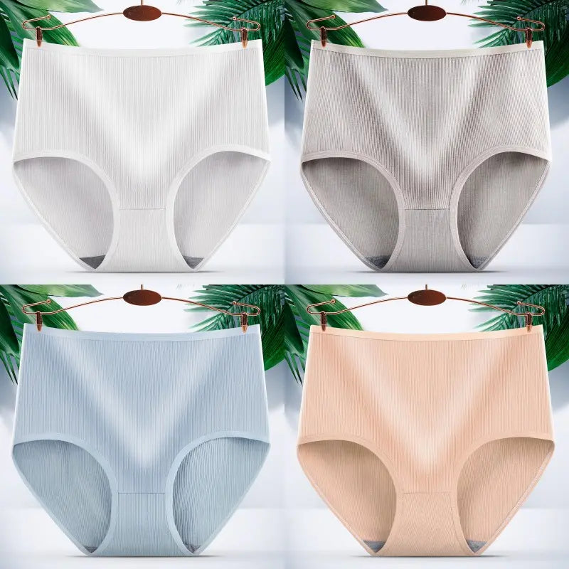 【cumpara 4 obțineți 4】🔥Chiloți de damă cu talie înaltă, antibacteriene, care elimină umezeala