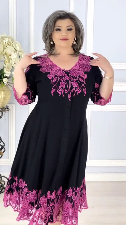 【S-5XL】2024 noua rochie de vara larga dama cu decolteu in V