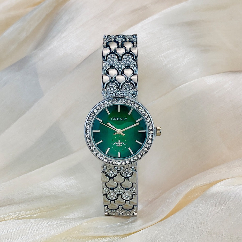 One Piece Dropshipping Cross-Border Hot Sale Live Broadcast Diamond Women's Watch Temperament Special Interest Light Luxury Quartz Watch Female Factory Wholesale