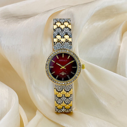 One Piece Dropshipping Cross-Border Hot Sale Live Broadcast Diamond Women's Watch Temperament Special Interest Light Luxury Quartz Watch Female Factory Wholesale