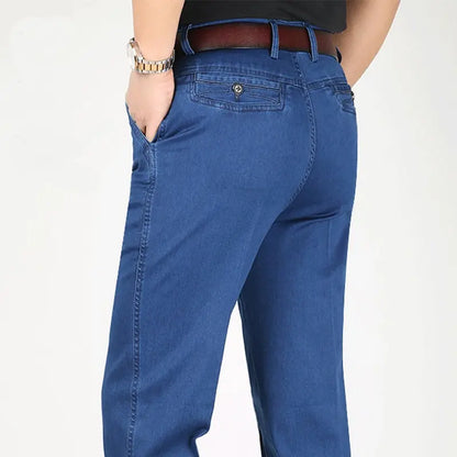 【50%OFF】2024 noi blugi elastici cu talie înaltă pentru bărbați de dimensiuni mari