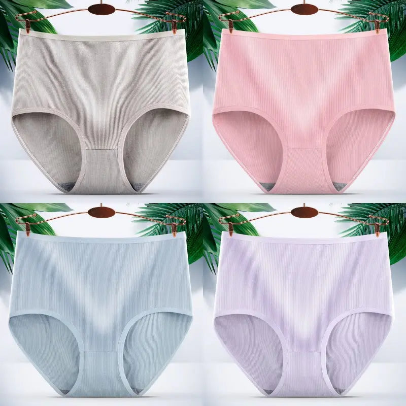 【cumpara 4 obțineți 4】🔥Chiloți de damă cu talie înaltă, antibacteriene, care elimină umezeala