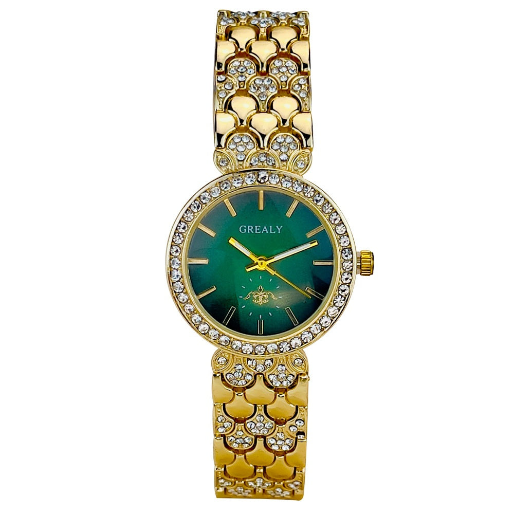 One Piece Dropshipping Cross-Border Hot Sale Live Broadcast Diamond Women's Watch Temperament Special Interest Light Luxury Quartz Watch Female Factory Wholesale