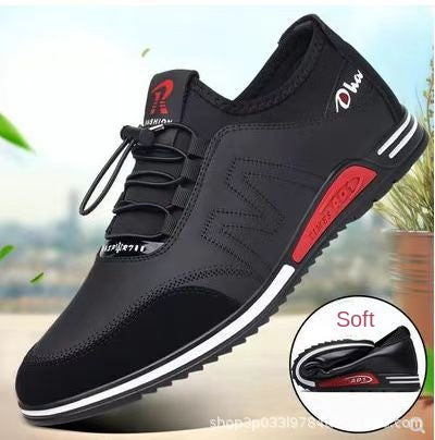 39-44-2024 Pantofi casual din piele la modă pentru bărbați cu tălpi moi, pantofi antiderapanți și rezistenți la uzură, versatili în aer liber