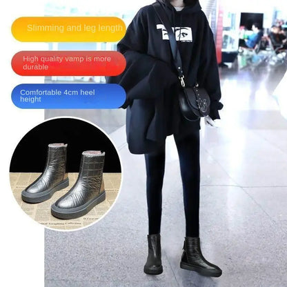 【35-40】2023 noi pantofi versatili din bumbac, catifea de iarnă, îngroșate, impermeabile, anti-alunecare, cizme Martin