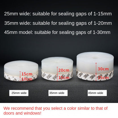 Cross-Border Door Seam Sealing Strip Bedroom Door Bottom Soundproof Insect-Proof Windshield Strip Glass Doors and Windows Self-Adhesive Seal Strip Wholesale
