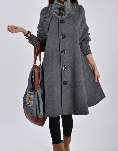 【M-5XL】 jachetă de iarnă cu lungime medie de tweed lejeră
