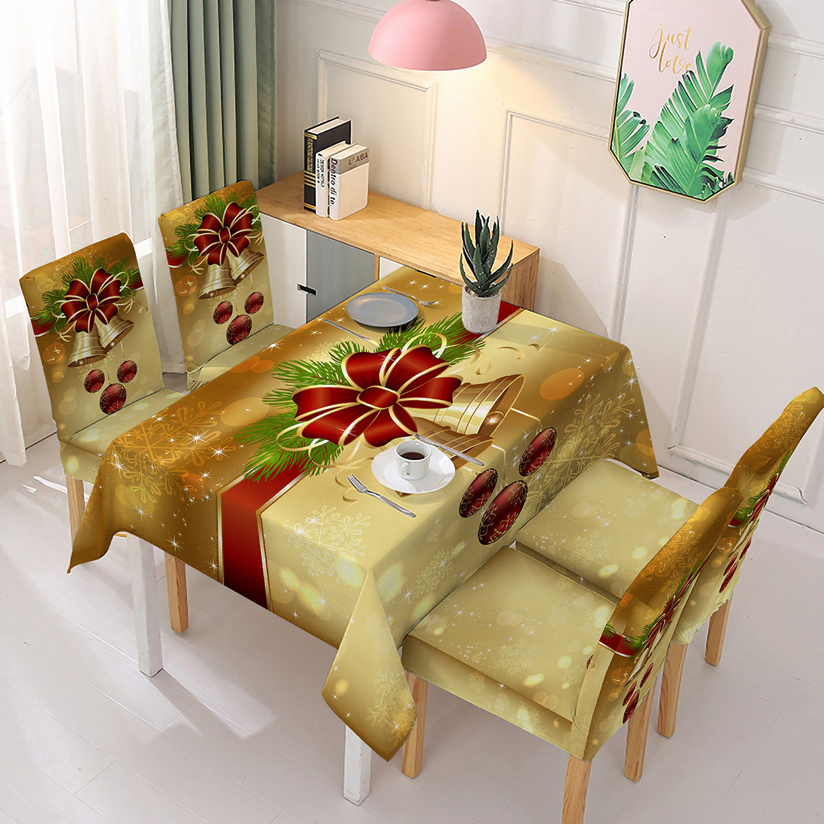 SOURCE Manufacturer Christmas Printed Tablecloth Chair Cover Jubilant Decoration Elastic One-Piece Chair Cover Absorbent Tablecloth