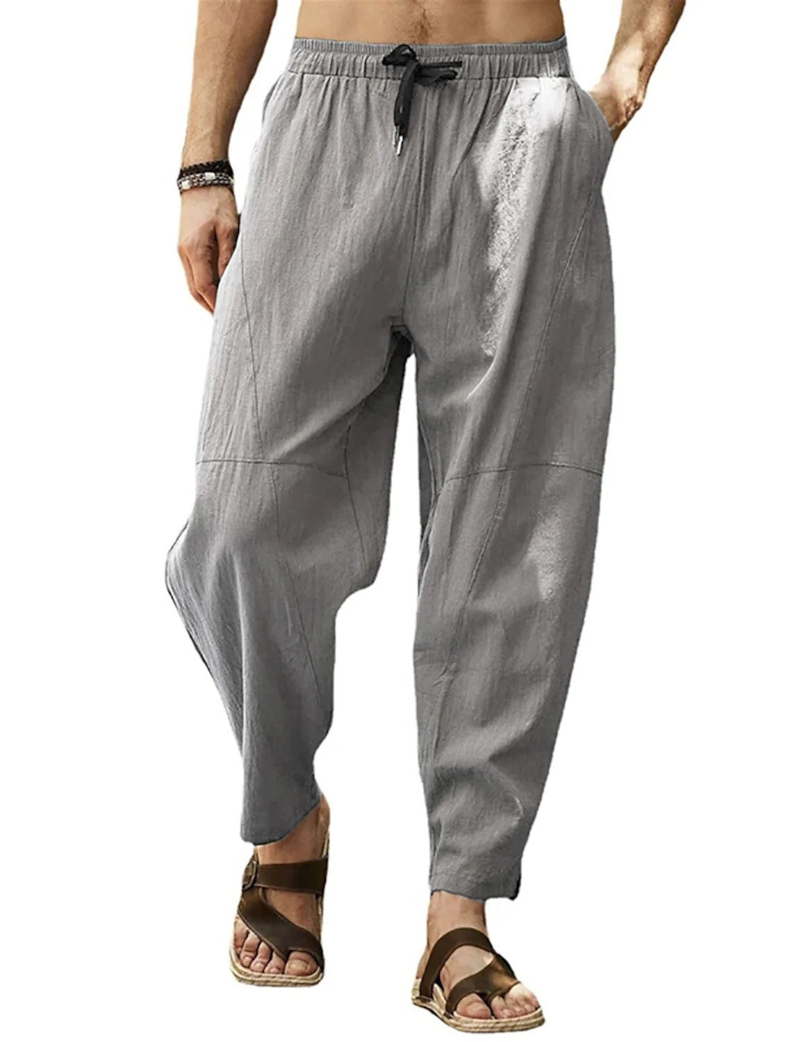 pantaloni casual din bumbac marime plus