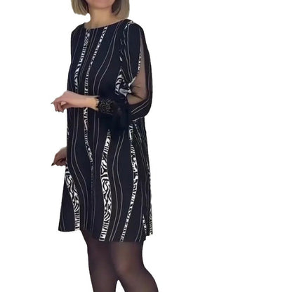 Fall 2023 Aliexpress Wish Amazon Independent Station Digital Printing Striped Dress