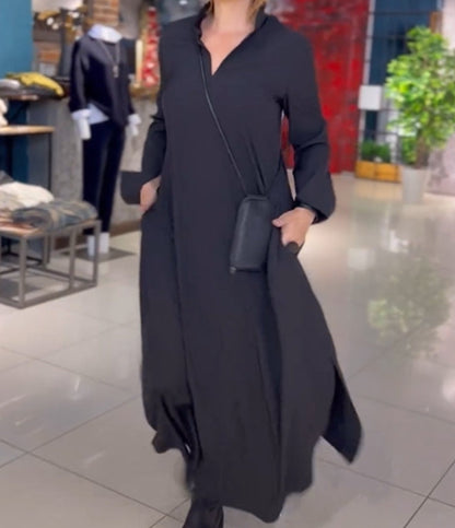 2023 rochie larga cu revere lungi