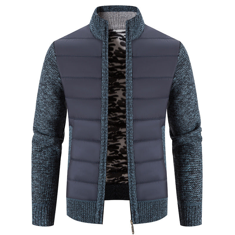 【M-3XL】 Jachetă pulover cu guler stand pentru bărbați cardigan tricotat largi
