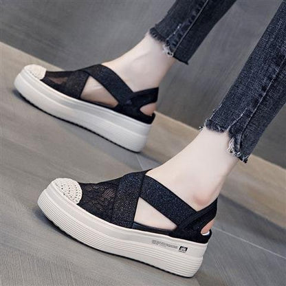 Closed Toe Sandals Women's Summer Fairy Style Lace Internet Hot Thick Bottom Slip-on Fisherman Shoes Casual Shoes Women's Shoes Wholesale 2021