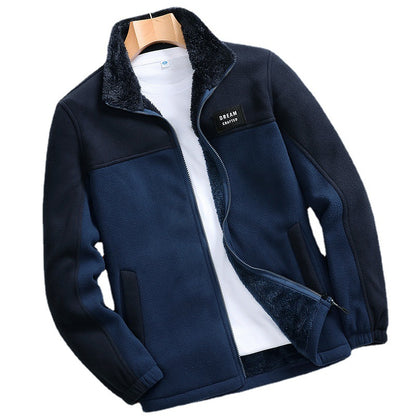 Outdoor Sports Fleece Sweater Men's Casual Autumn and Winter New Jacket Men's Fleece-Lined Thickened Polar Fleece Jacket Men