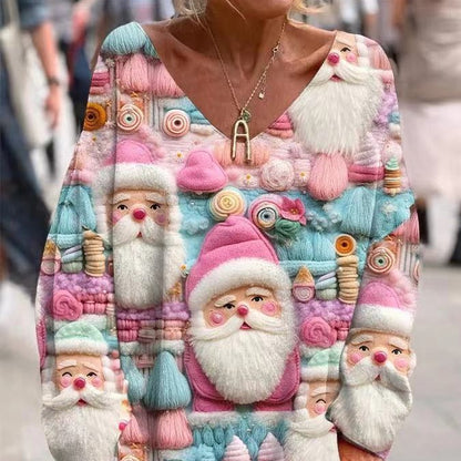 2023 stil nou de Crăciun cu mâneci lungi cu decolteu în V