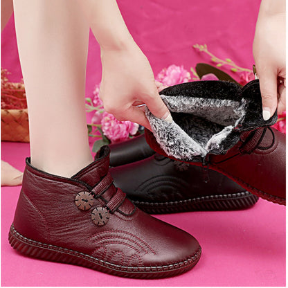 【35-40】Pantofi antiderapanti dama din piele de toamna si iarna lucrati manual italian