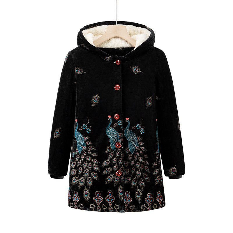 [XL-6XL]Large size gold velvet coat