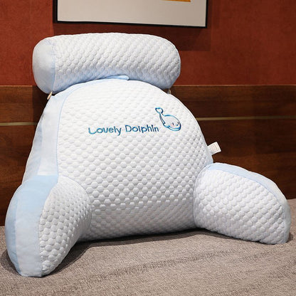Lumbar Support Pillow Office Bed Head Cushion Soft Cover Big Backrest Sofa Dormitory Students Lumber Pad Pillow Cushion